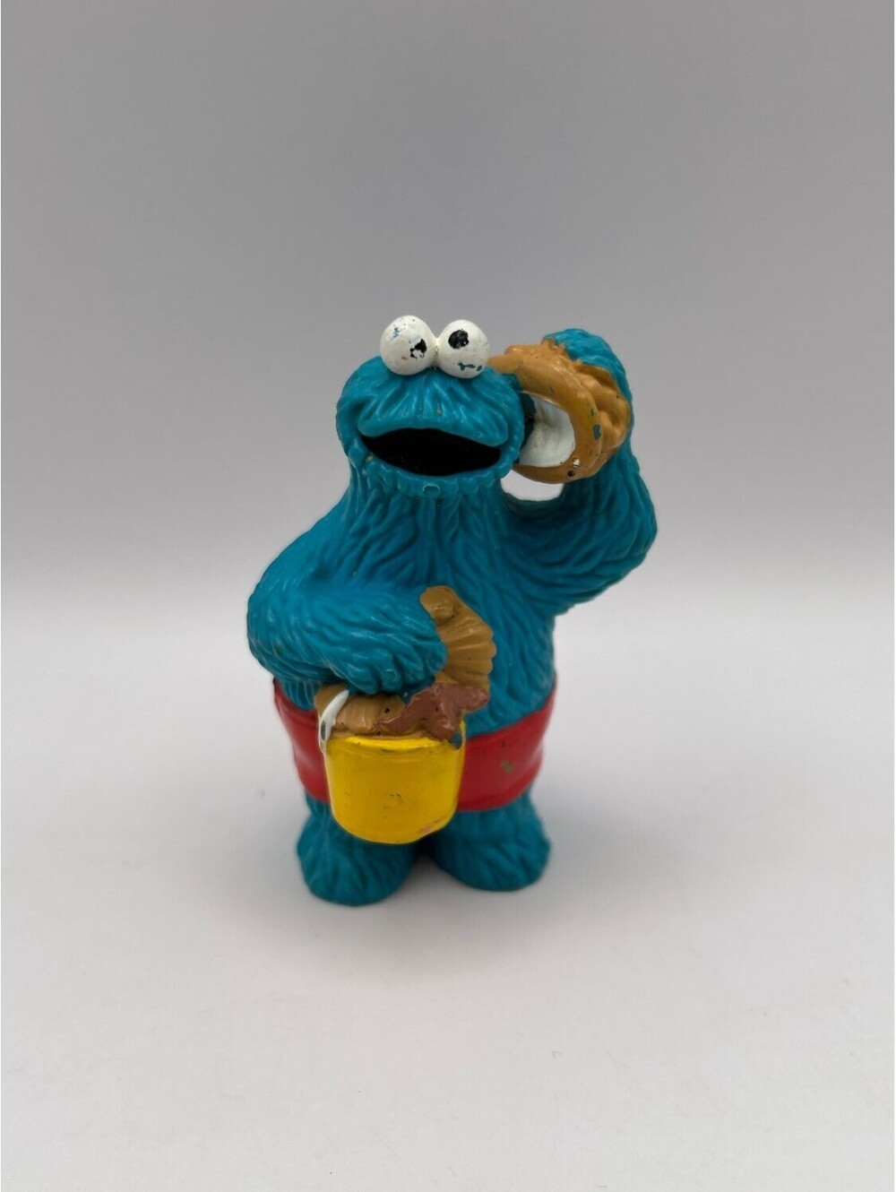 Applause Cookie Monster figure Blue 1980s-1990s Molded textured fur